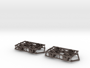 Blackpool Lancaster Bogies With Ploughs & Wheels in Polished Bronzed Silver Steel