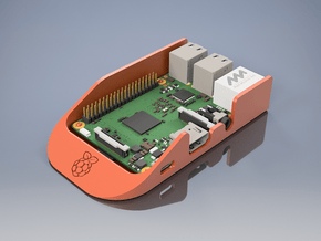 Doorstop Raspberry Pi Case in Orange Processed Versatile Plastic