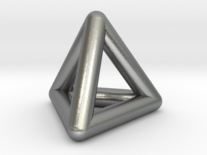 0592 Tetrahedron E (a=10-100mm) #001 in Natural Silver: Extra Small