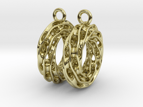 Twisted Scherk Linked 3,4 Torus Knots Earrings in 18k Gold