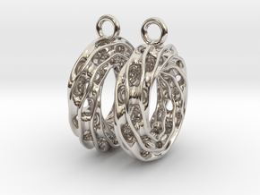 Twisted Scherk Linked 3,4 Torus Knots Earrings in Platinum