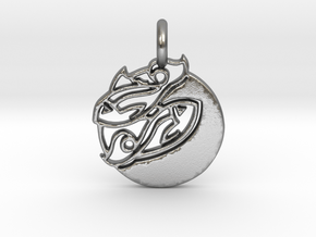 Astrology Zodiac Pisces Sign in Natural Silver