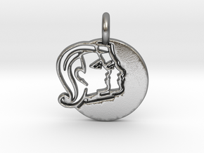 Astrology Zodiac Gemini Sign in Natural Silver