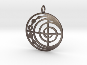 Abstract Pendant in Polished Bronzed Silver Steel