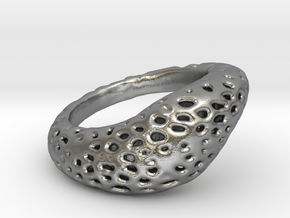 Volcanic stone ring   in Natural Silver: 8 / 56.75
