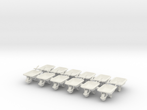 Wheelbarrow 01. 1:64 Scale in White Natural Versatile Plastic