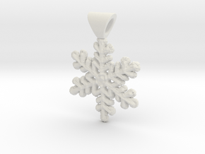 Snowflake Pendant in White Natural Versatile Plastic