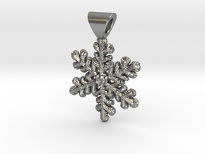 Snowflake Pendant in Natural Silver