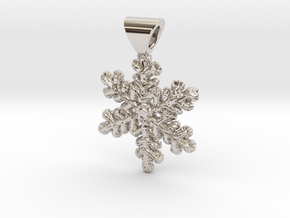 Snowflake Pendant in Rhodium Plated Brass