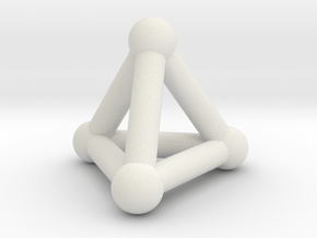 0593 Tetrahedron V&E (a=10mm) #002 in White Natural Versatile Plastic