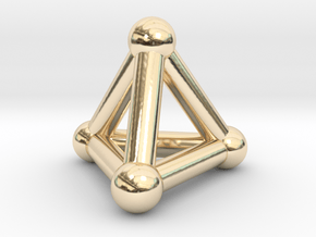 0593 Tetrahedron V&E (a=10mm) #002 in 14K Yellow Gold