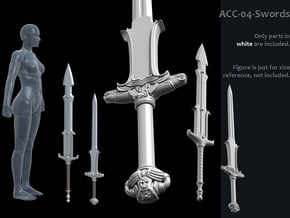 ACC-04-Swords  6-7inch in White Processed Versatile Plastic