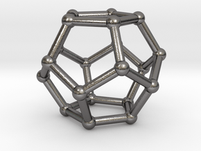 0599 Dodecahedron V&E (a=10mm) #002 in Polished Nickel Steel