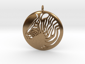 Zebra Round  Pendant  in Natural Brass