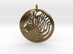 Zebra Round  Pendant  in Natural Bronze