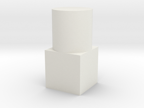 Small Geometric Object for Testing Finishes in White Natural Versatile Plastic