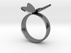 Butterfly RIng in Fine Detail Polished Silver