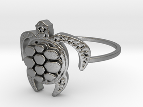 Sea Turtle Ring in Natural Silver: 7 / 54