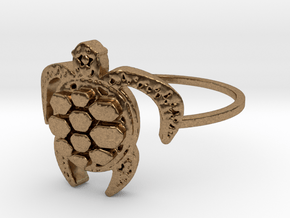 Sea Turtle Ring in Natural Brass: 4 / 46.5