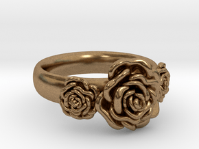 Wild Rose Ring in Natural Brass