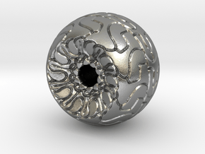 Ornamented Eyeball in Natural Silver