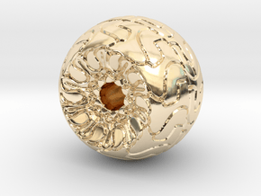 Ornamented Eyeball in 14k Gold Plated Brass