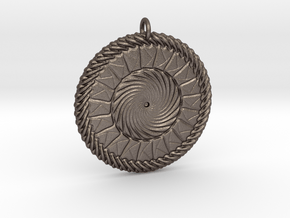 Calming Fusion Medallion in Polished Bronzed Silver Steel
