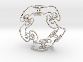 Swirl Pendant in Rhodium Plated Brass