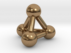 0594 Tetrahedron V&E (a=10mm) #003 in Natural Brass