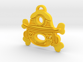 Spelunky Keychain in Yellow Processed Versatile Plastic