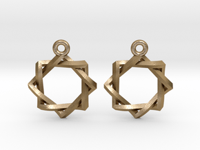 Penrose Melchizedek Symbol Earrings .8" in Polished Gold Steel