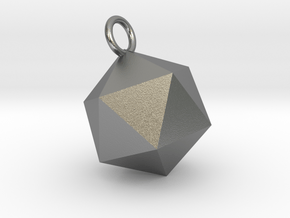 An Icosahedron Earring in Natural Silver