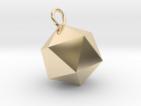 An Icosahedron Earring in 14k Gold Plated Brass