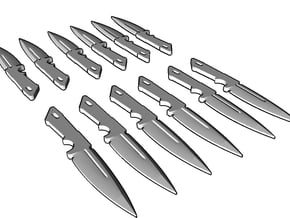 1/6 Throwing Knife ver.7 X12 pcs in White Natural Versatile Plastic