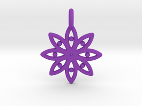 A Flower C Earring in Purple Processed Versatile Plastic