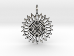 A Sunflower Earring in Natural Silver
