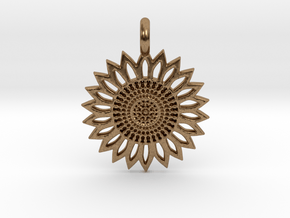 A Sunflower Earring in Natural Brass