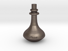 Mana Potion flask - pendant in Polished Bronzed Silver Steel