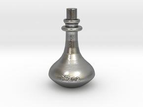 Mana Potion flask - pendant in Natural Silver