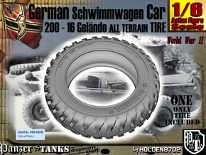 1-6 Schwimmwagen 200-16 Tire in White Natural Versatile Plastic