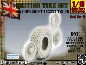 1-6 Chevy LRDG Tire And Rims in White Natural Versatile Plastic