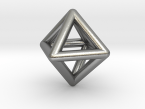 0595 Octahedron E (a=10mm) #001 in Natural Silver