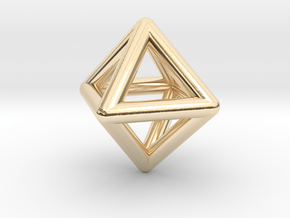0595 Octahedron E (a=10mm) #001 in 14k Gold Plated Brass