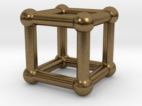0590 Cube V&E (a=10mm) #002 in Natural Bronze