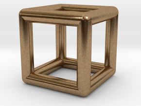 0589 Cube E (a=10mm) #001 in Natural Brass