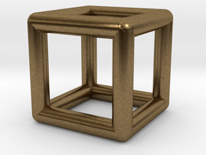 0589 Cube E (a=10mm) #001 in Natural Bronze