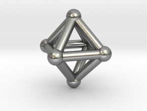 0596 Octahedron V&E (a=10mm) #002 in Natural Silver