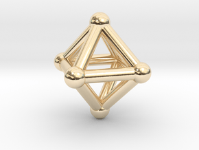 0596 Octahedron V&E (a=10mm) #002 in 14K Yellow Gold