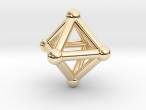 0596 Octahedron V&E (a=10mm) #002 in 14k Gold Plated Brass