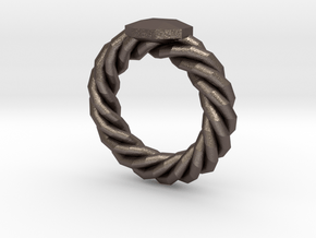 Bodacious Ring in Polished Bronzed Silver Steel